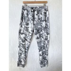 WRV OBX Mens Tie Dye Joggers Sweatpants Medium Black White Grey Athletic‎ Lounge